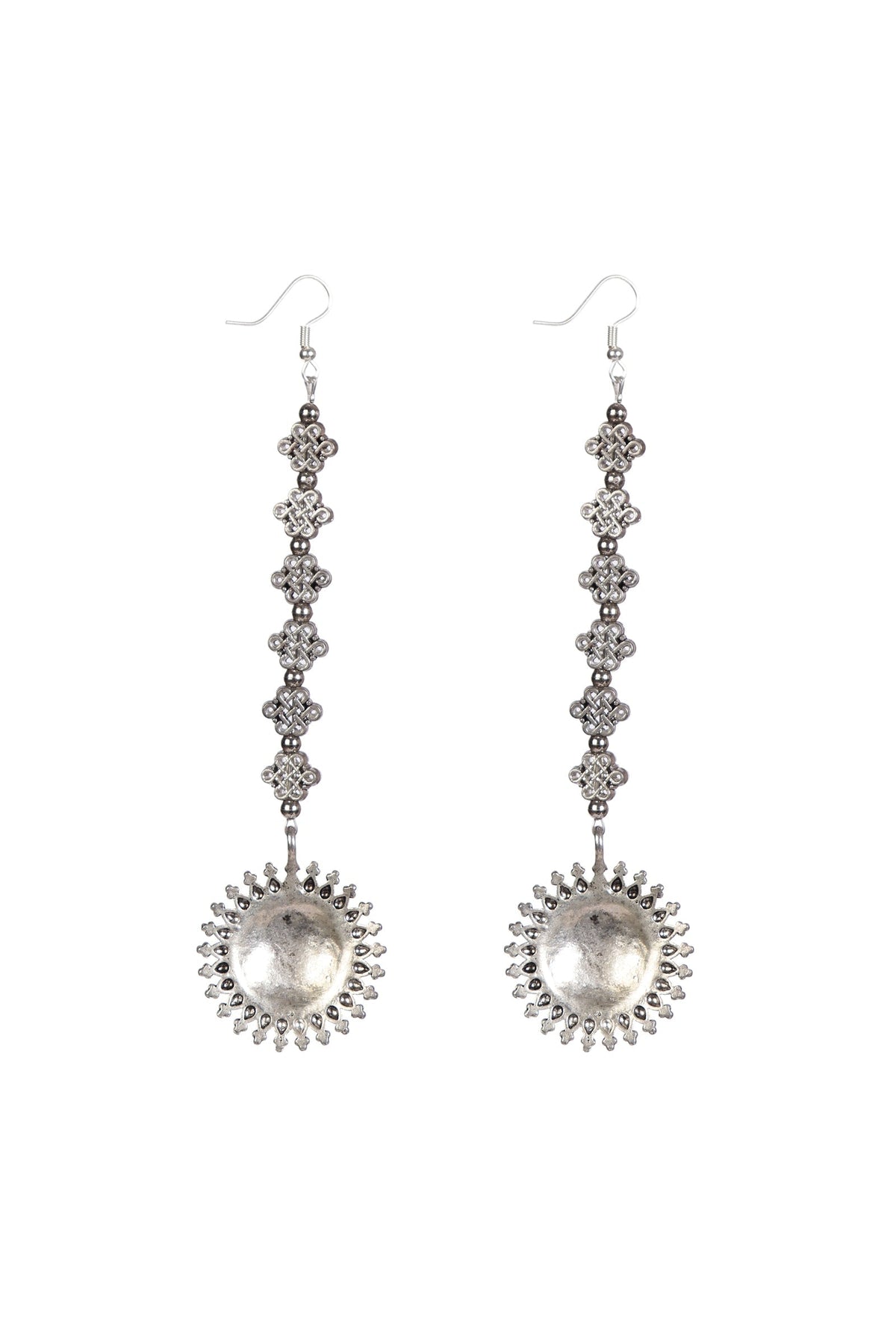 Tribal Sunburst Oxidized Earrings