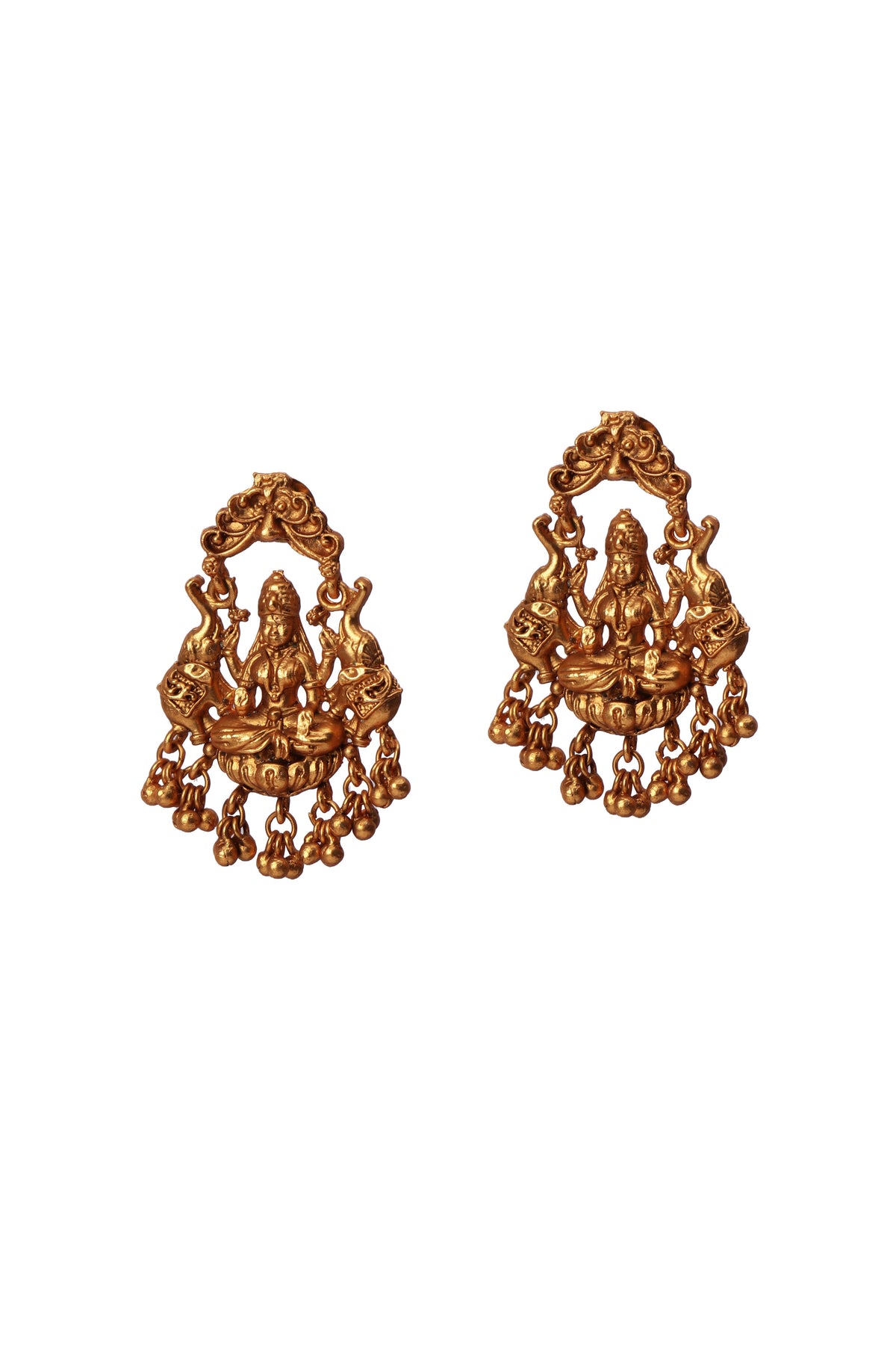Amulyam Temple Heritage Kemp Necklace Set with Pearls