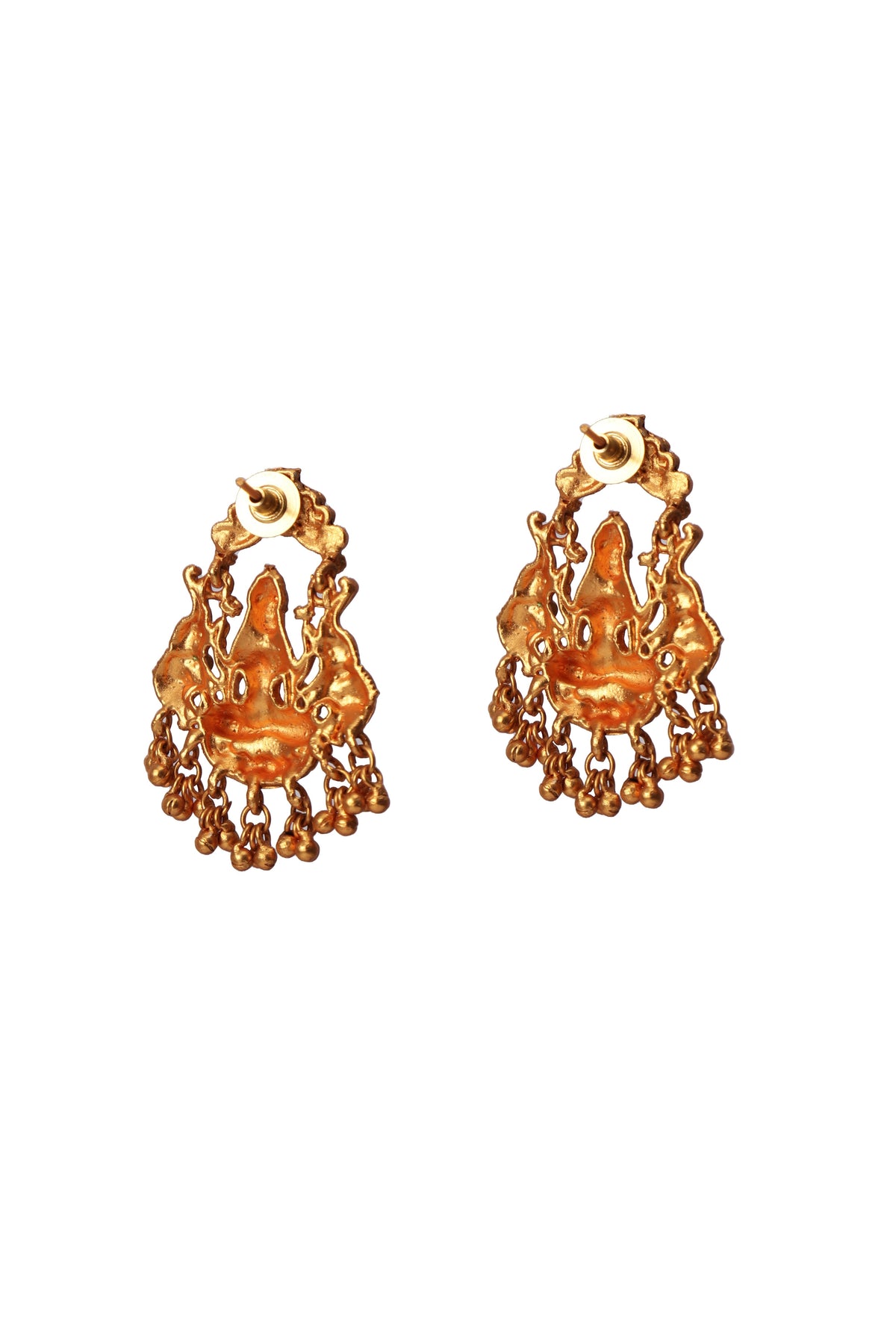 Amulyam Temple Heritage Kemp Necklace Set with Pearls