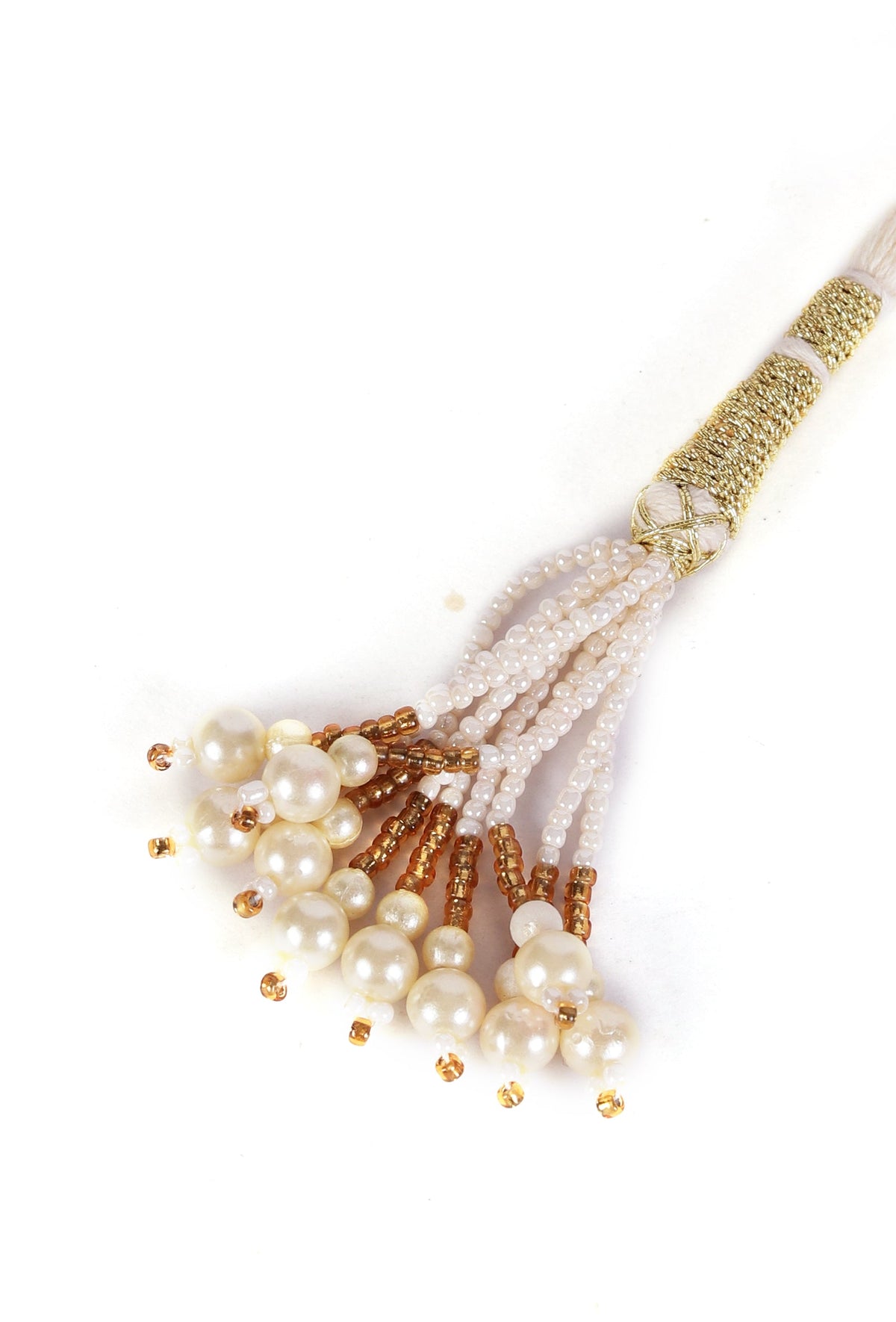 Kanmani Temple Heritage Kemp Necklace Set with Pearls