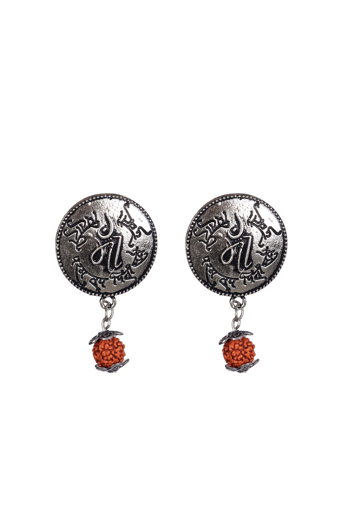 Spiritual Shield Studs with Rudraksha