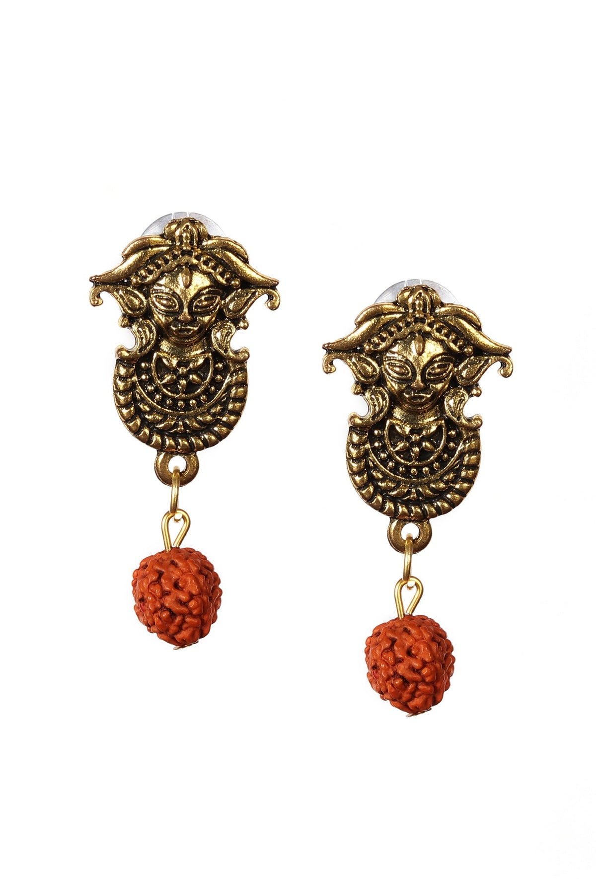 Devi Aura Earrings with Rudraksha Charm