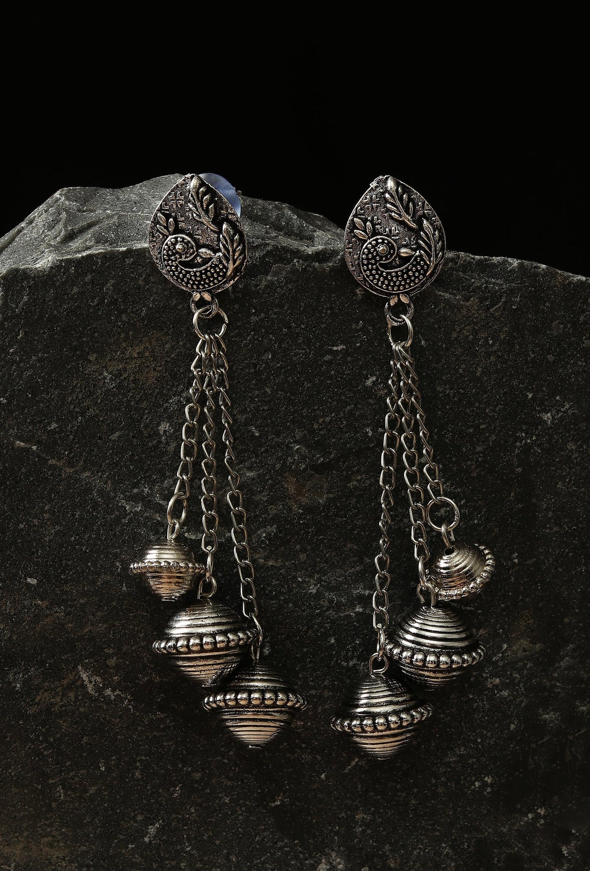 Jharokha Dome Chain Earrings