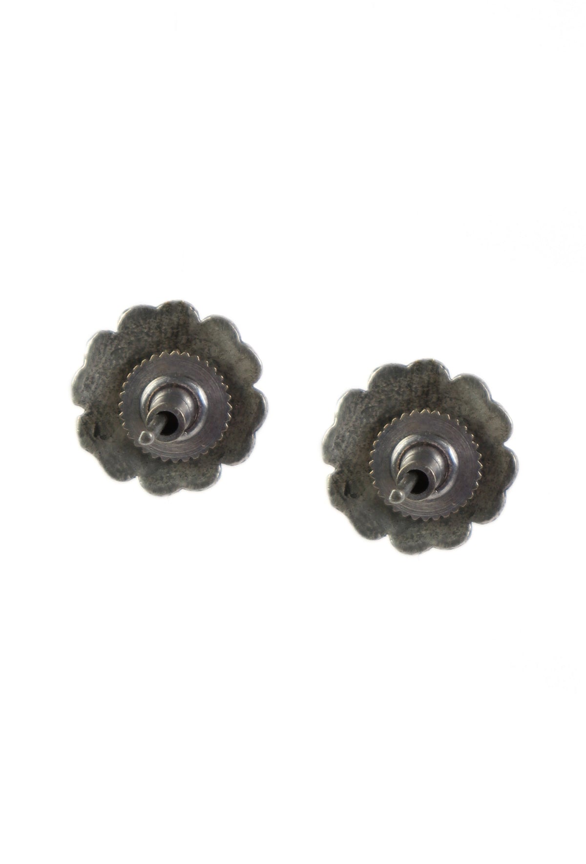 Antique Floral Embossed Stud Earrings