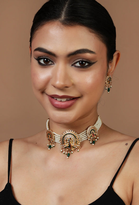 Neelmayur Moti Haar Set