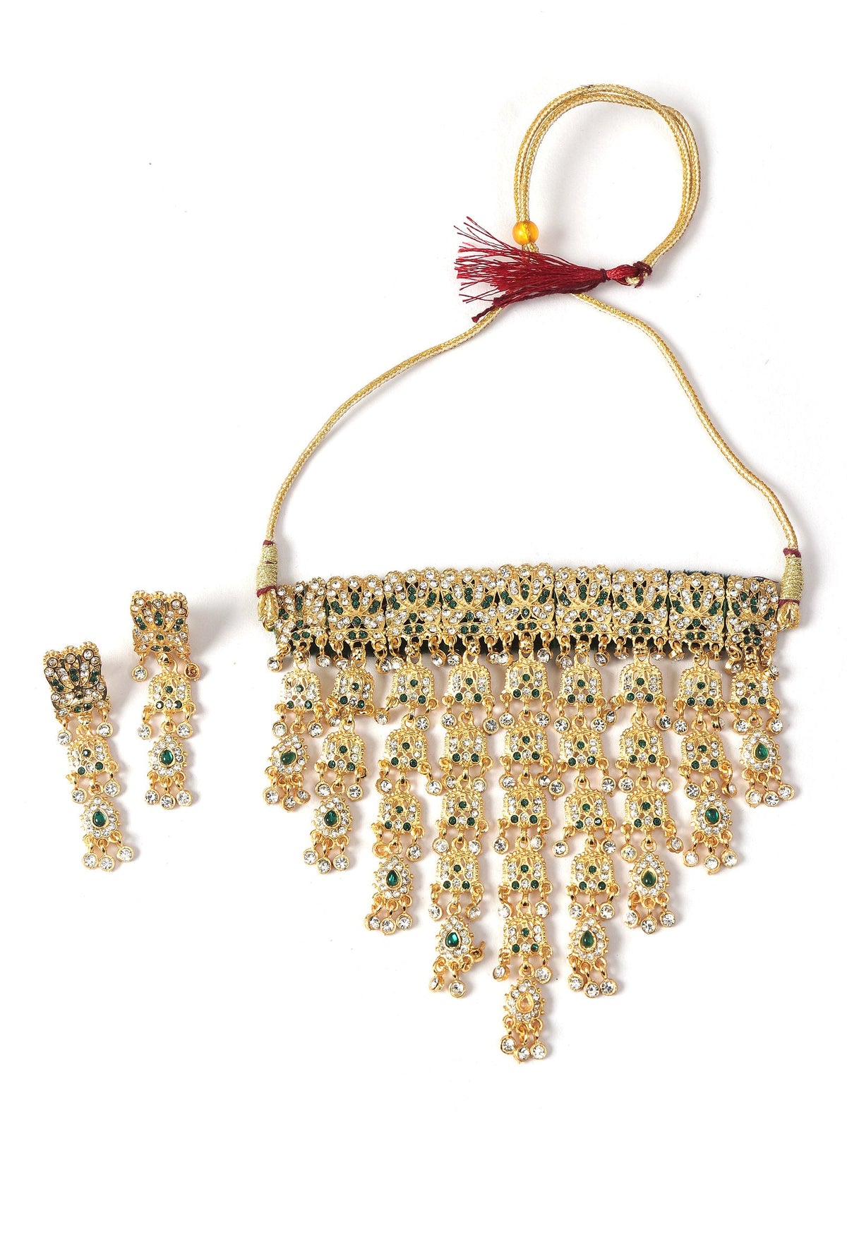Ajwadi Pachi Kundan Guluband