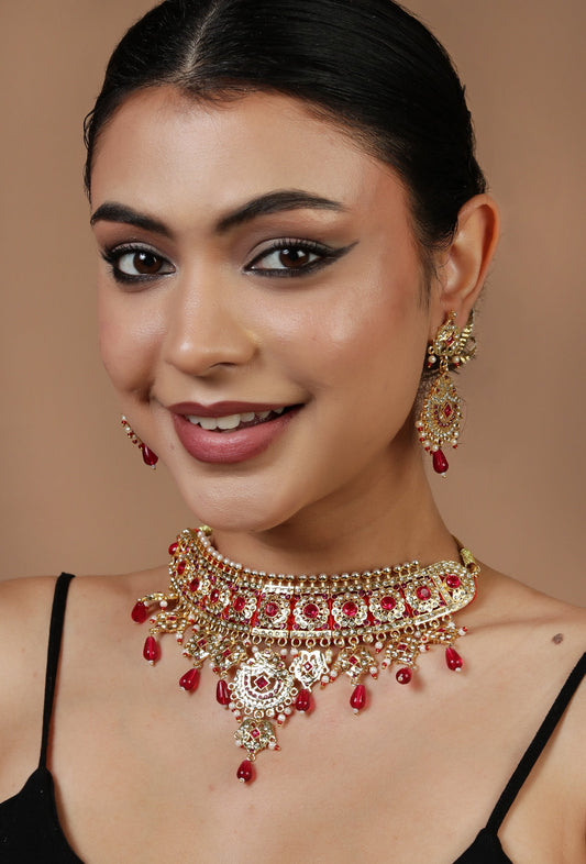 Riwaayat Ruby Kundan Choker Set