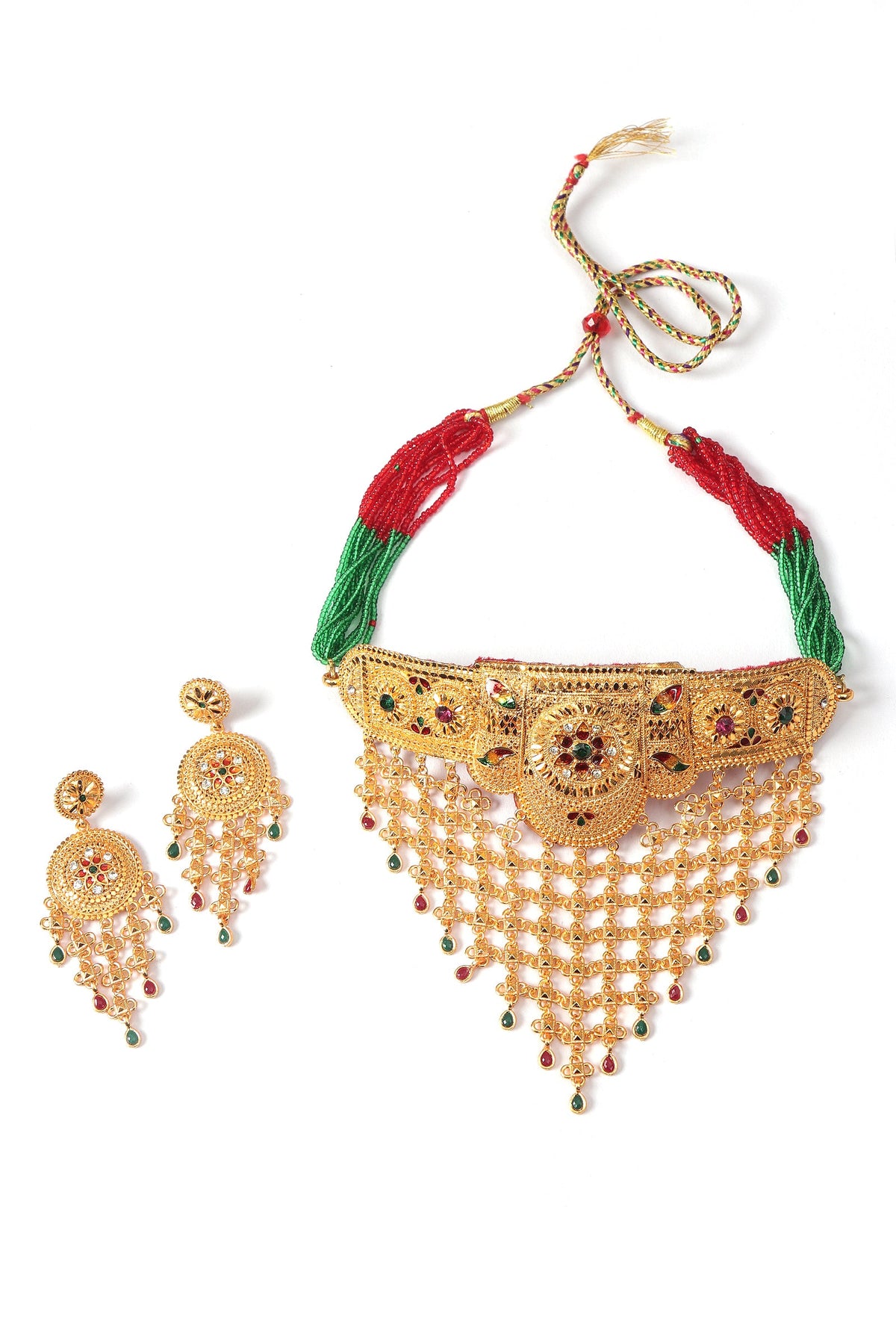 Rajshree Meenakari Beaded Choker Set