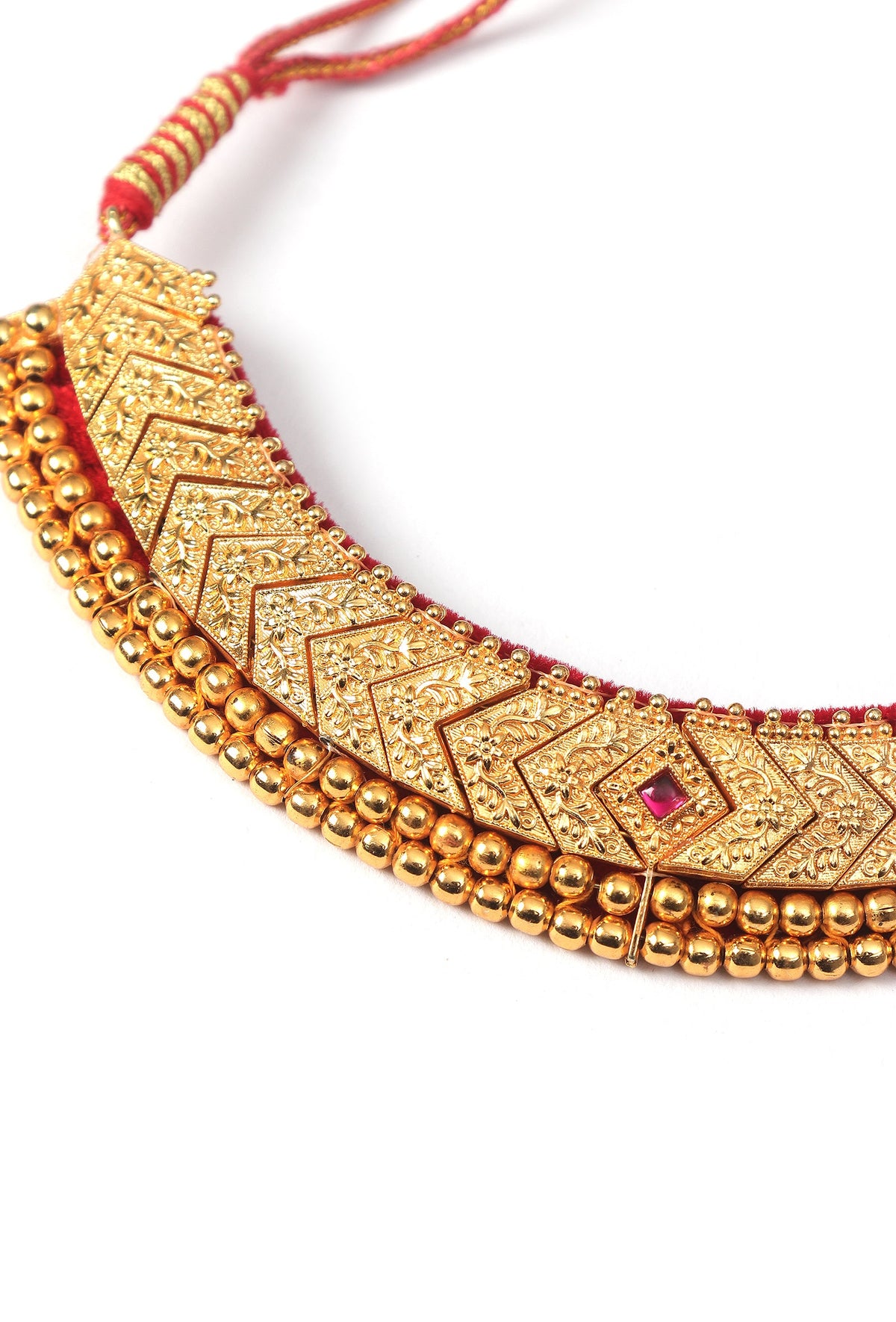 Veerangana Temple Gold Choker Set