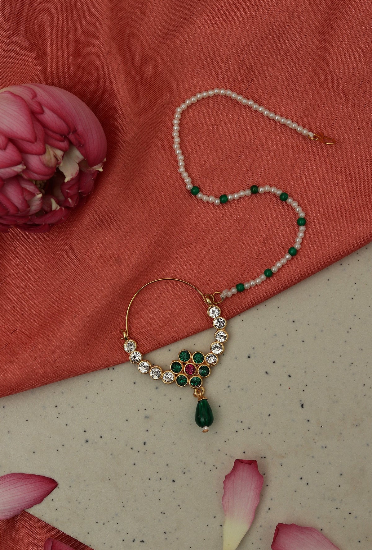 Temple Style Green Stone Nath