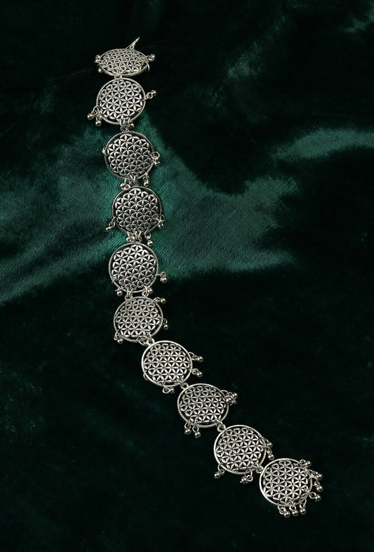 Punjabi Heritage Silver Paranda for Braided Hair