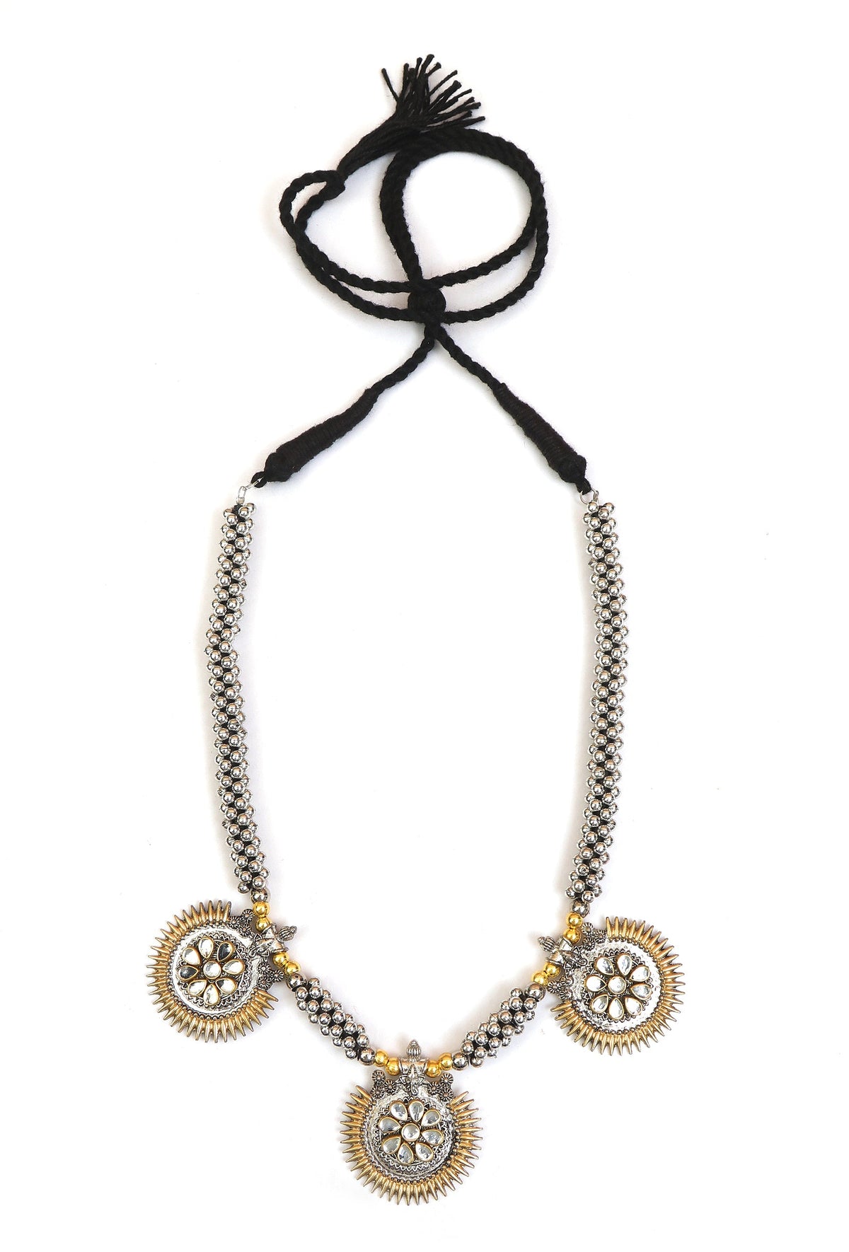 Royal Maharani Heritage Antique Necklace Set with Matching Earrings