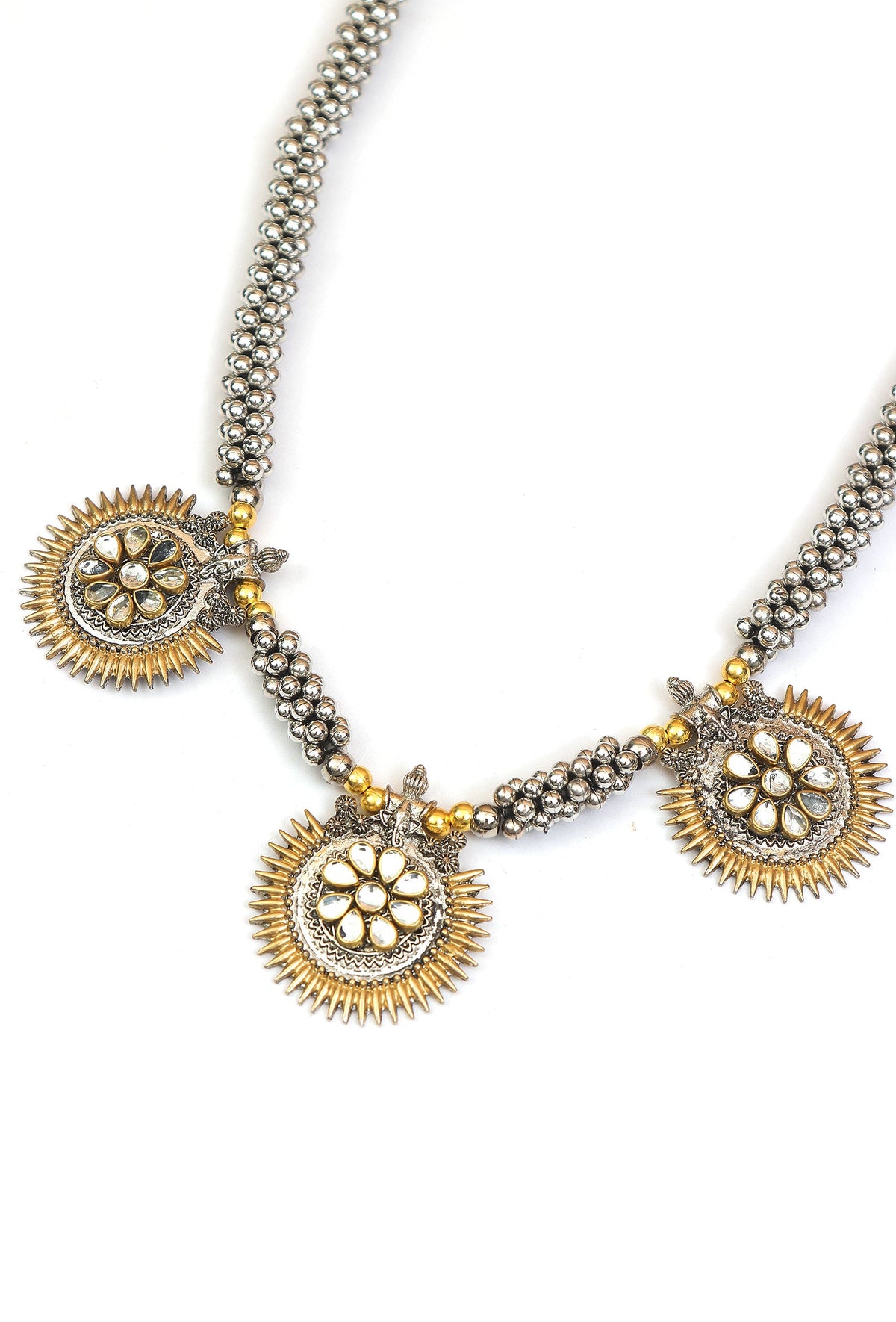 Royal Maharani Heritage Antique Necklace Set with Matching Earrings