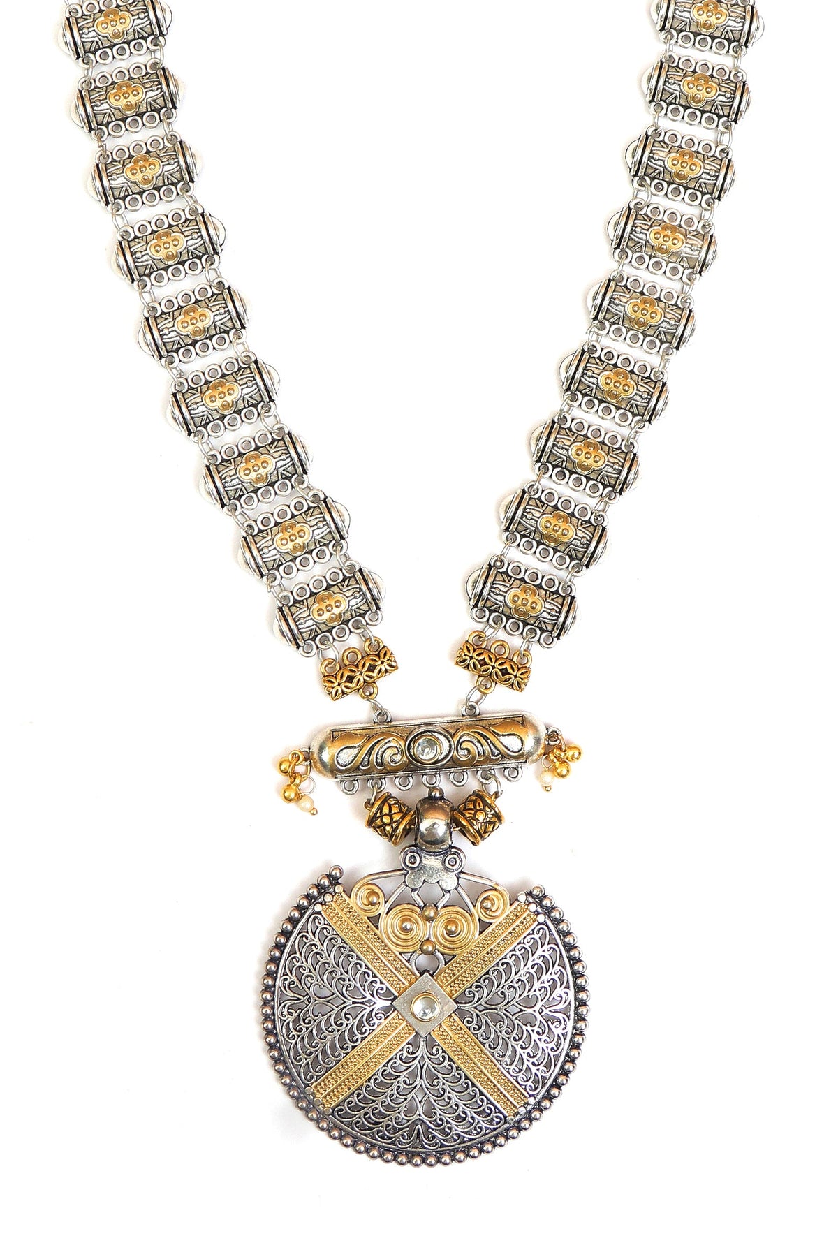 Rajsi Mandala Antique Oxidized Statement Necklace