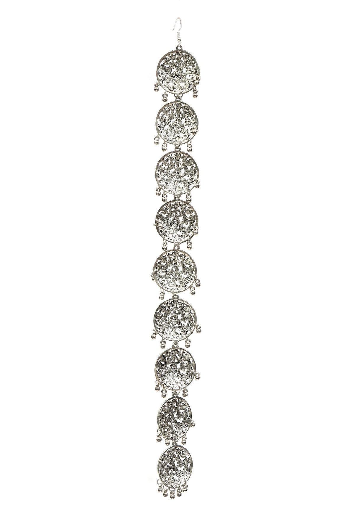 Maharani Pushpa Royal Antique Silver Floral Parandi