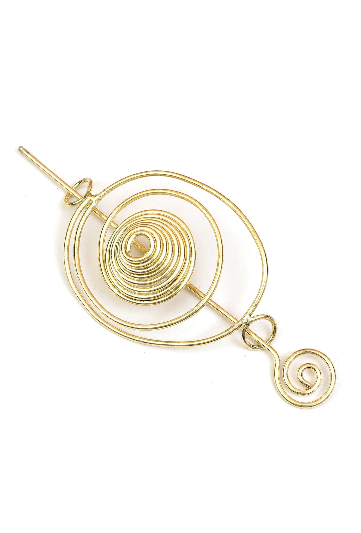 Golden Spiral Bloom Brass Juda Pin