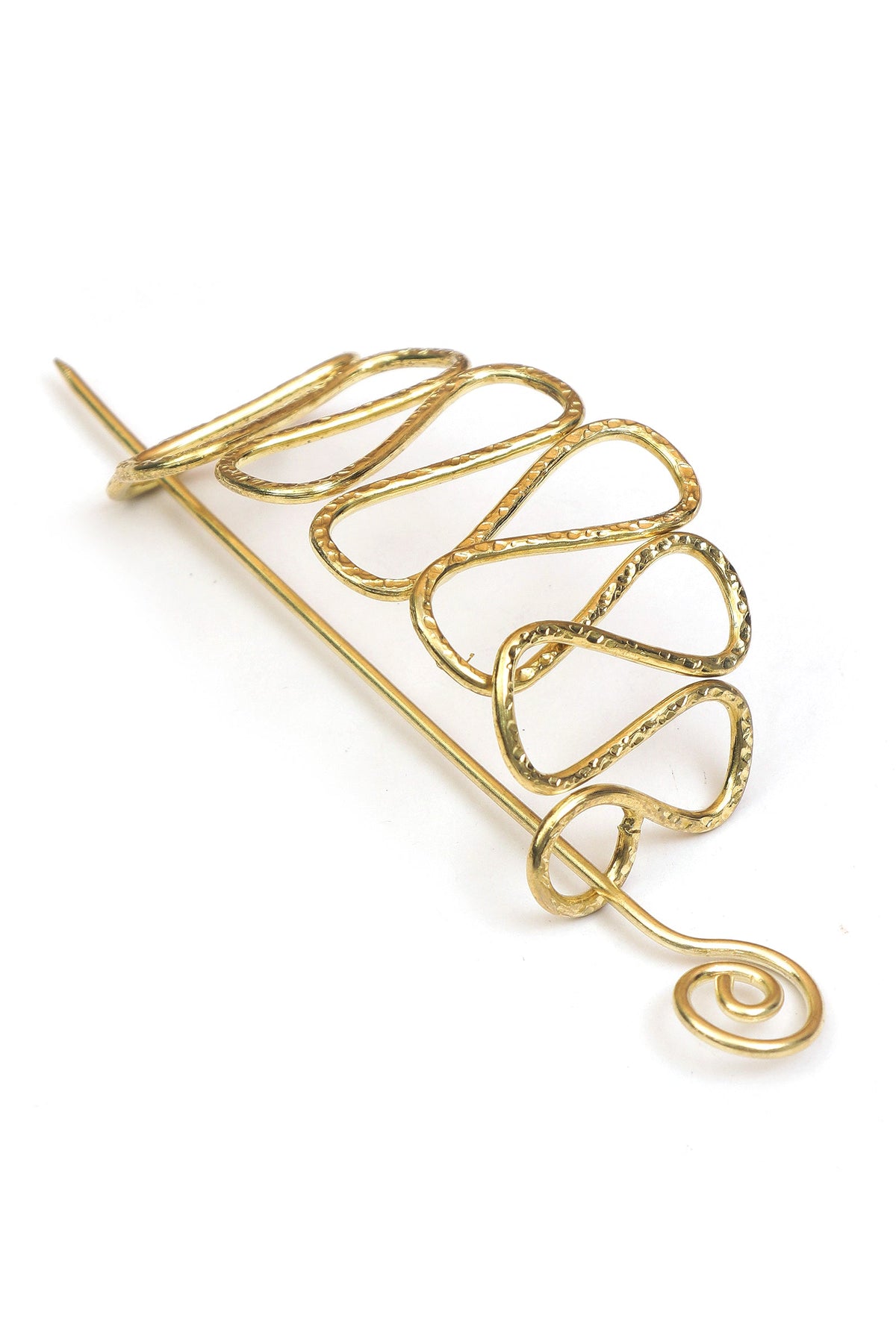Ripple Wire Bun Holder Brass Juda Pin