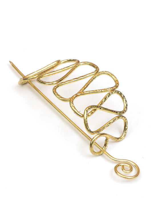 Ripple Wire Bun Holder Brass Juda Pin