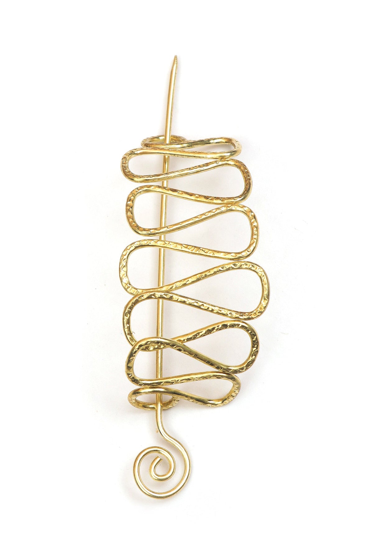 Ripple Wire Bun Holder Brass Juda Pin