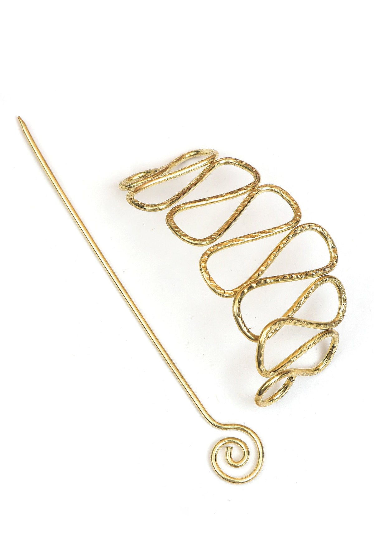 Ripple Wire Bun Holder Brass Juda Pin