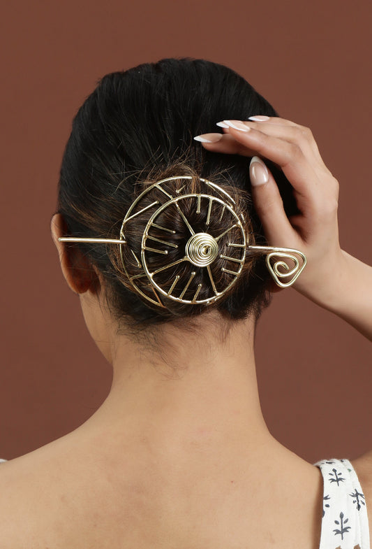 Golden Mandala Dome Brass Juda Pin