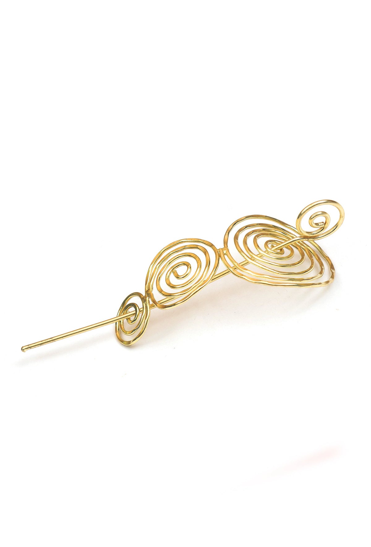 Golden Triveni Spiral Brass Juda Pin