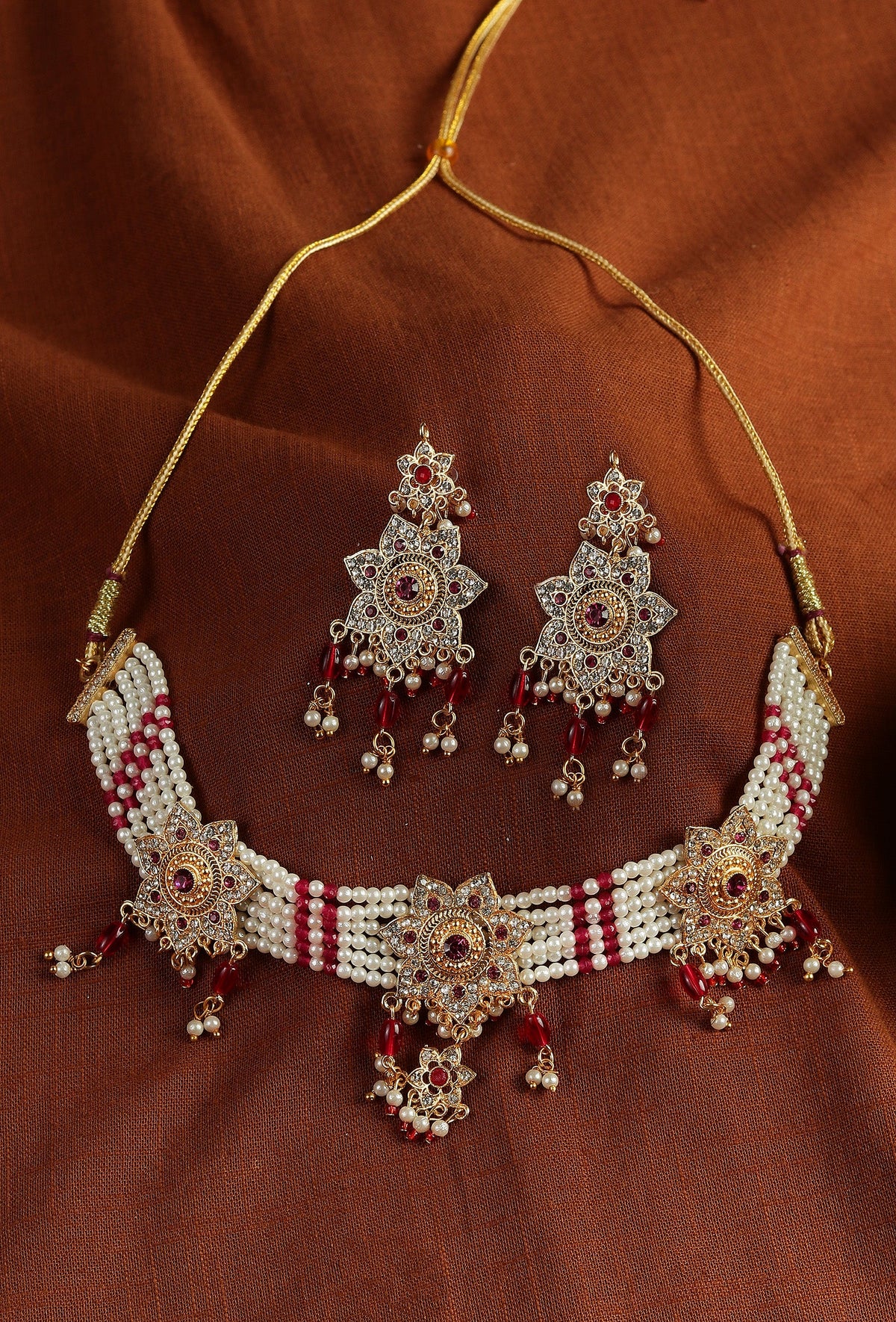 Temple Pink Pearl Necklace