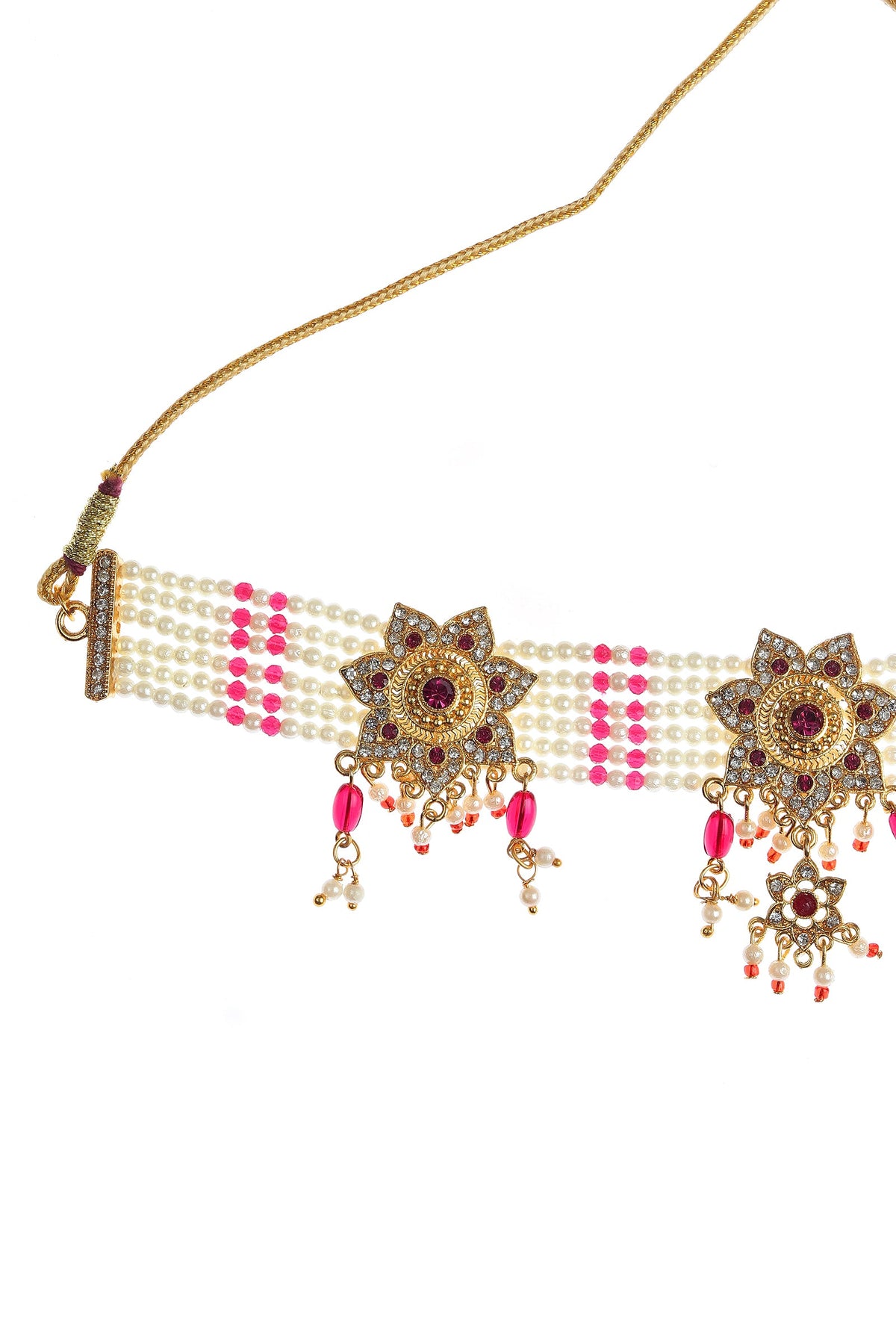 Temple Pink Pearl Necklace