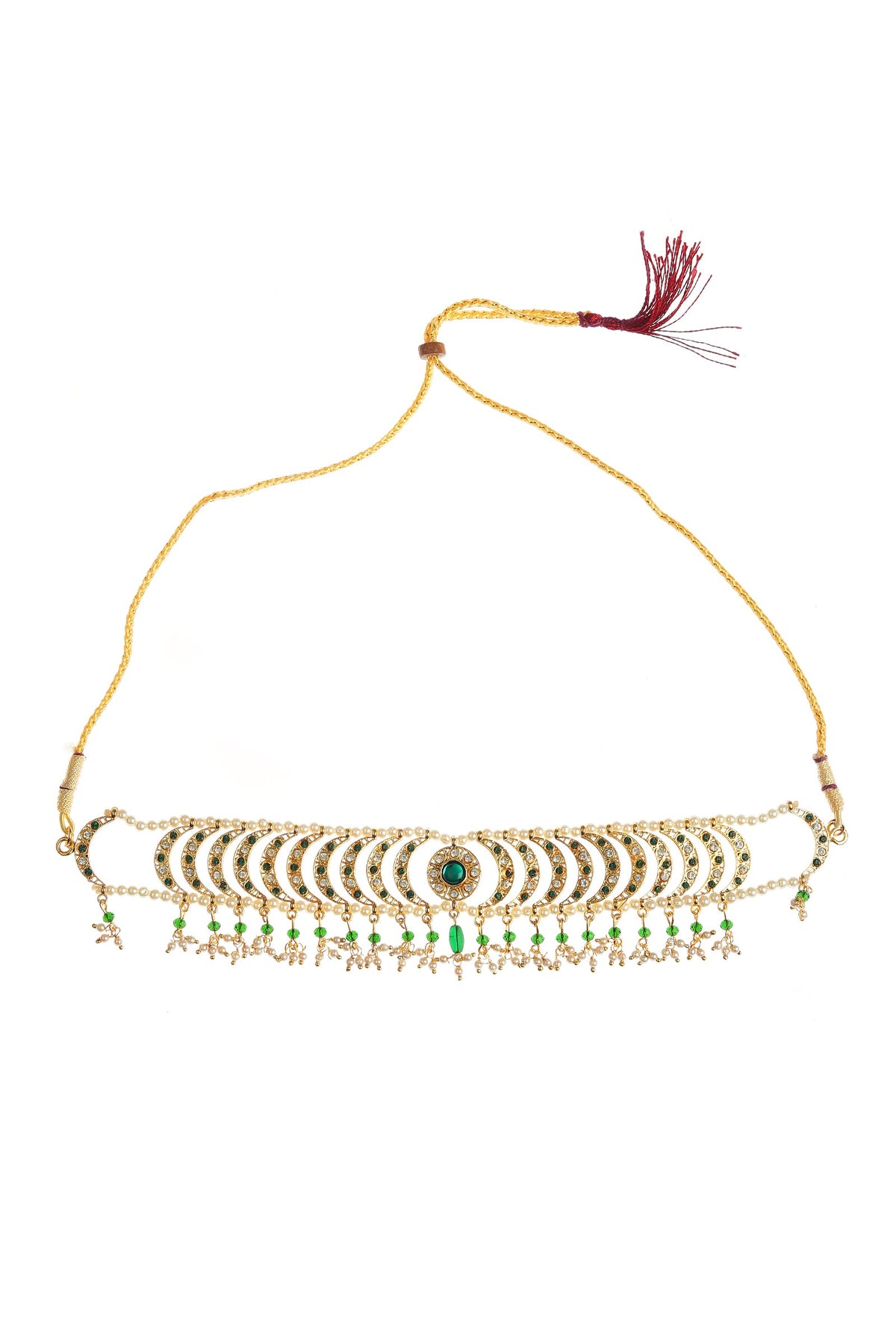 Emerald Pearl Kundan Necklace Set