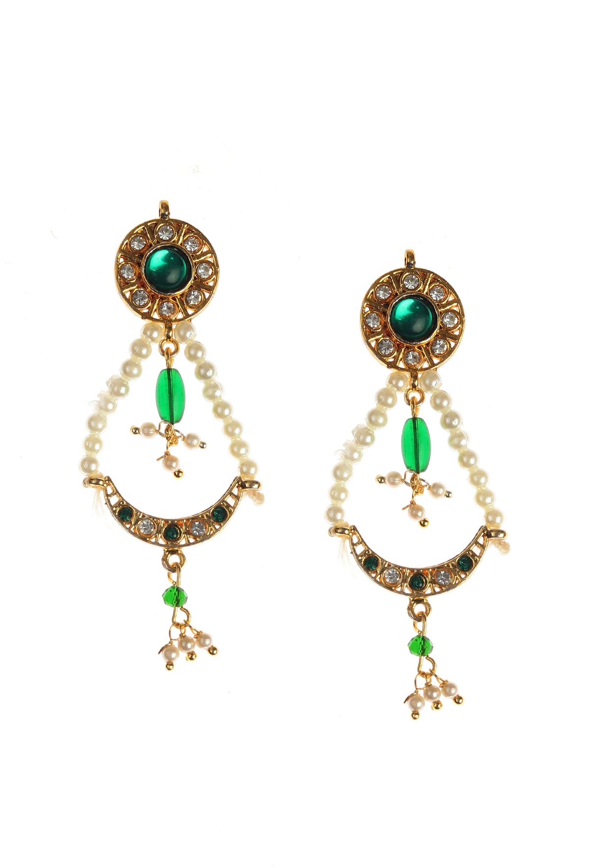 Emerald Pearl Kundan Necklace Set