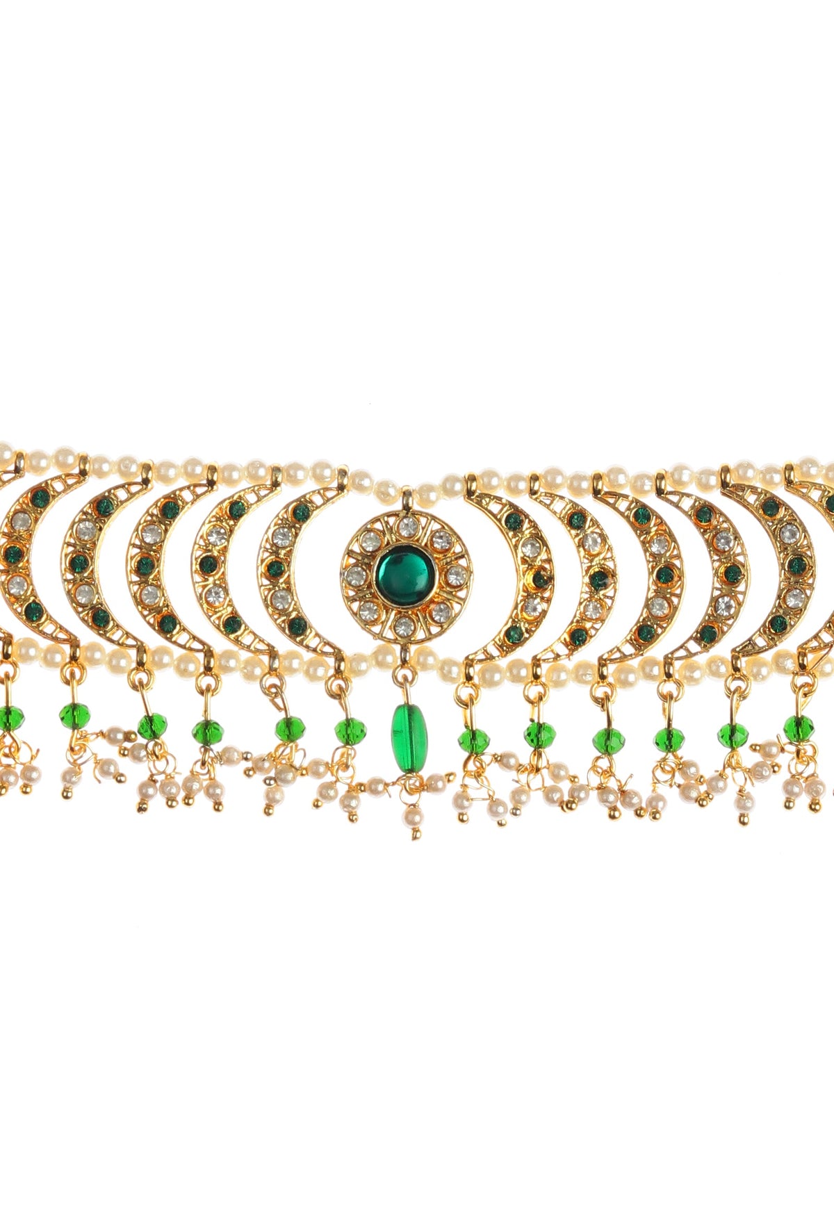 Emerald Pearl Kundan Necklace Set