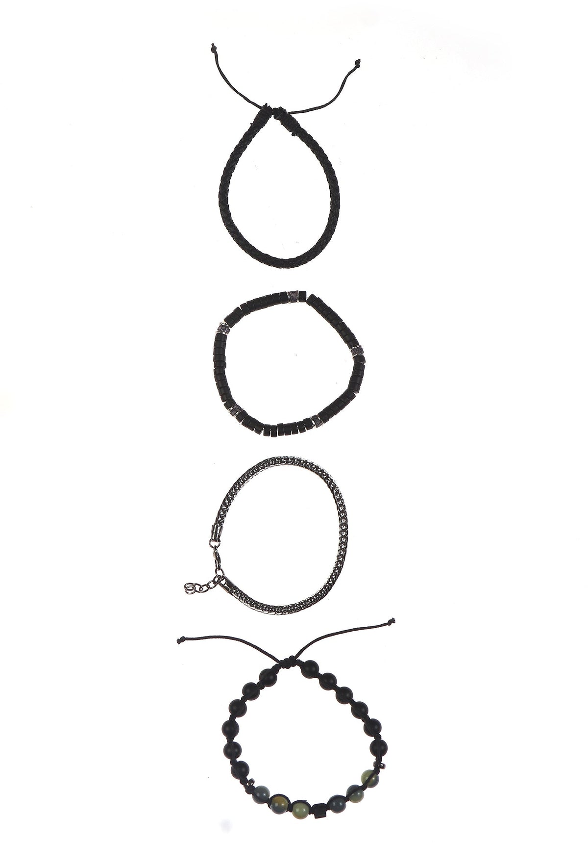 Urban Mix Material Bracelet Set - Set of 4