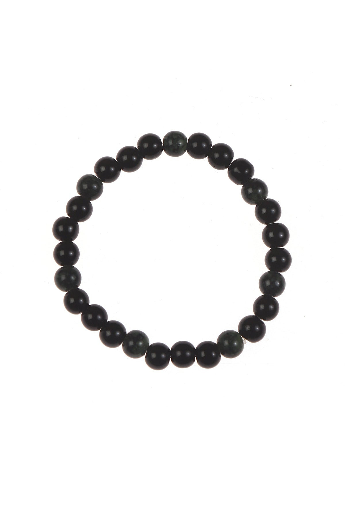 Silver Chain, Wood & Onyx Bracelet Collection - Set of 4