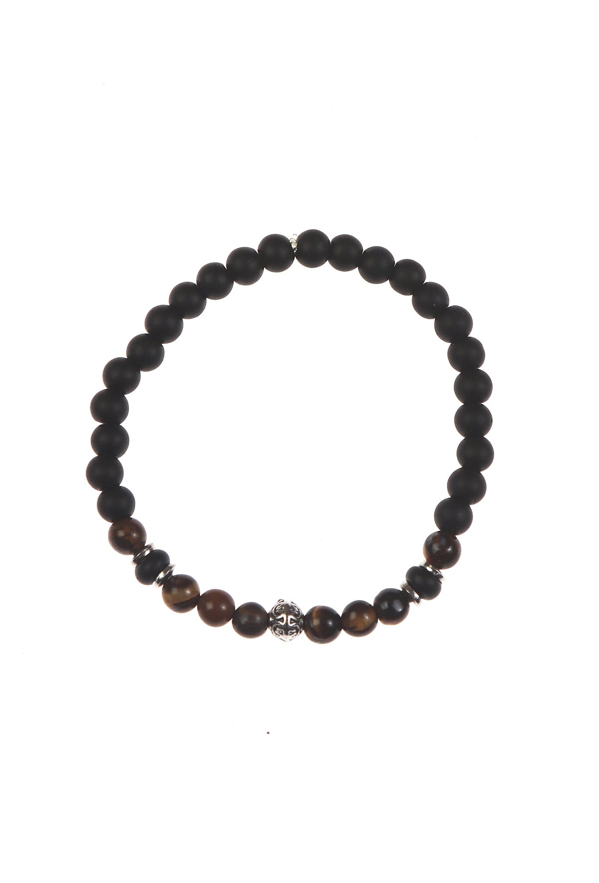 Onyx Tiger Eye Green Jasper & Lava Stone Unisex Bracelet - Set of 3