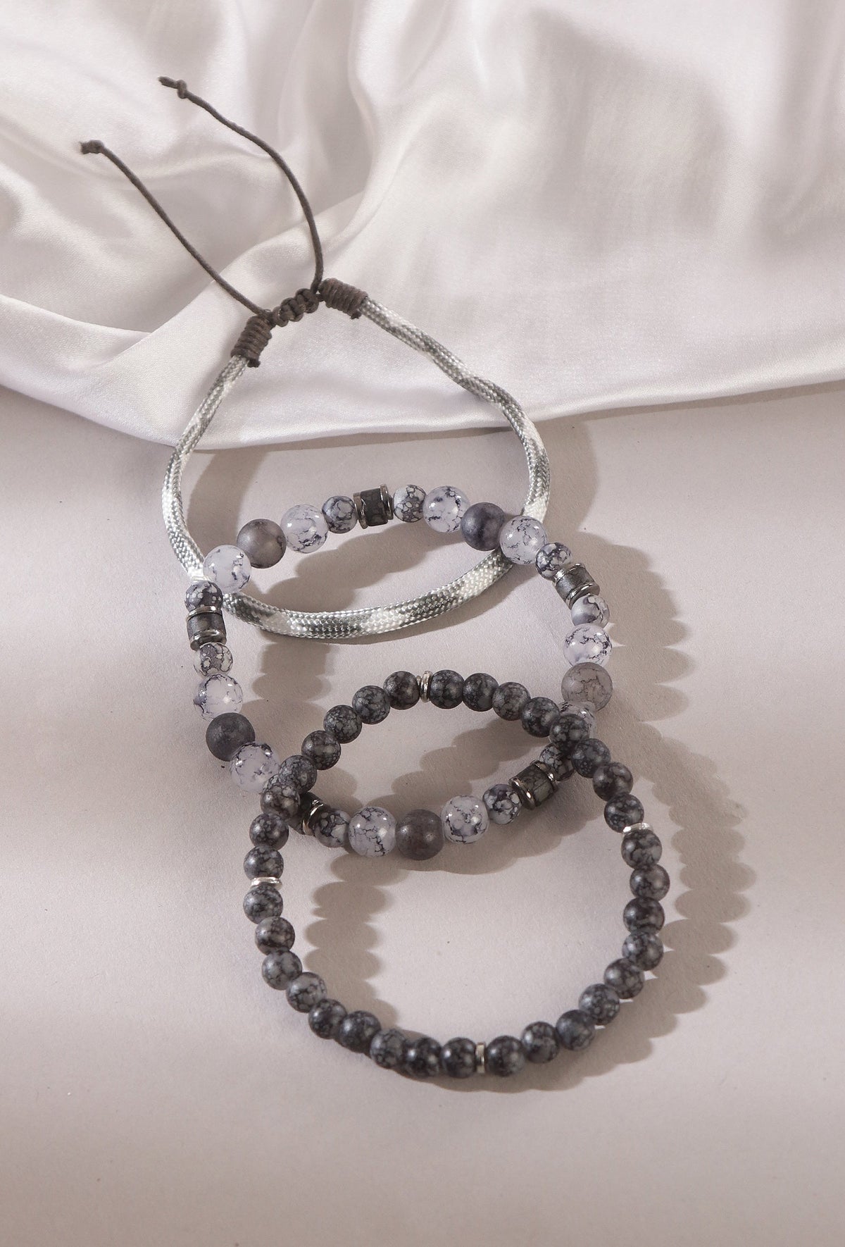 Snowflake Stone Bracelet Unisex - Set Of 3