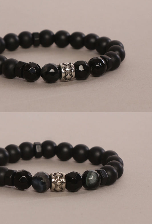 Midnight Onyx Energy Bracelet Set Of 2 For Men