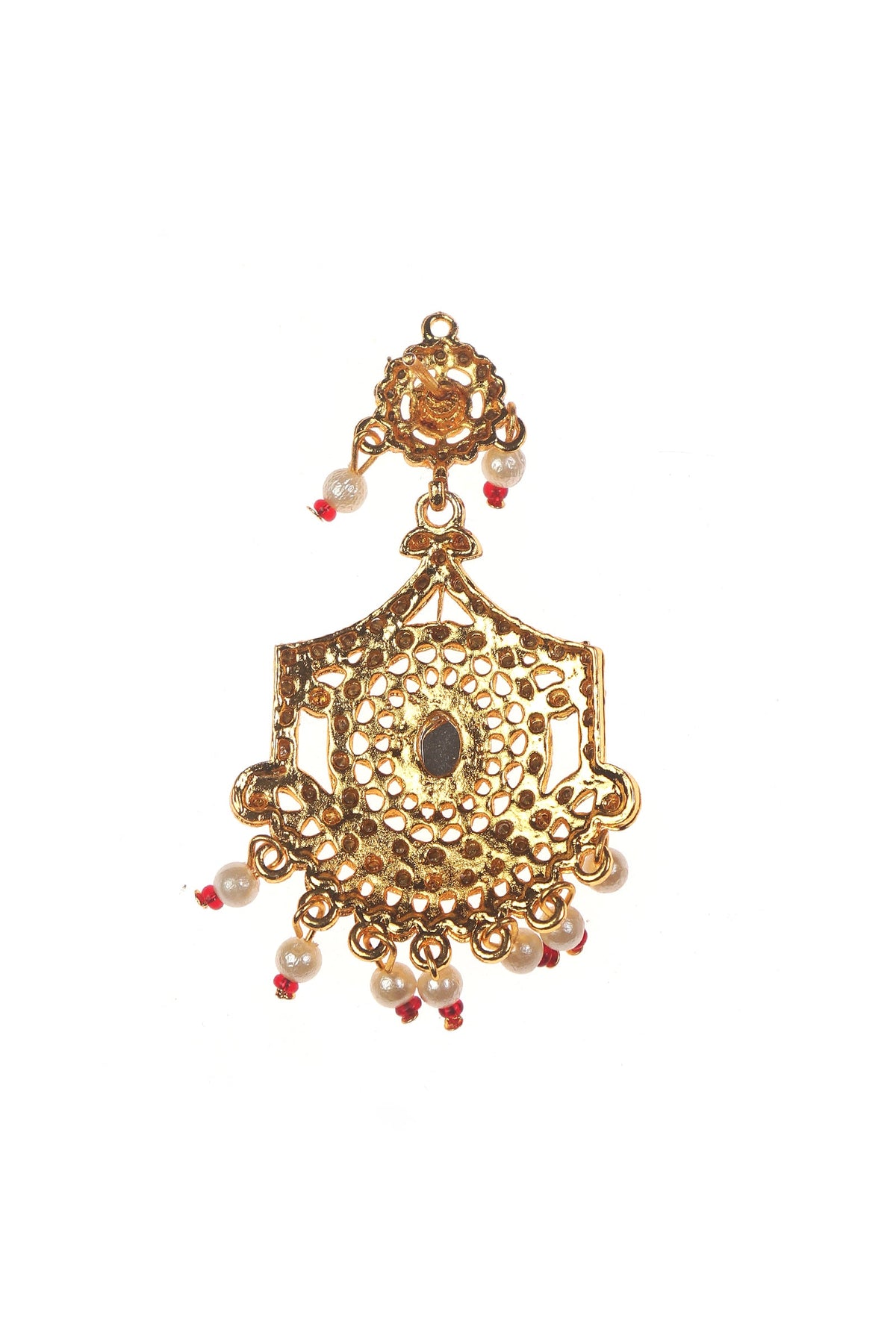 Regal Ruby Pearl Antique Necklace Set