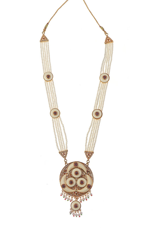 Imperial Ivory Pearl Pendant Necklace Set