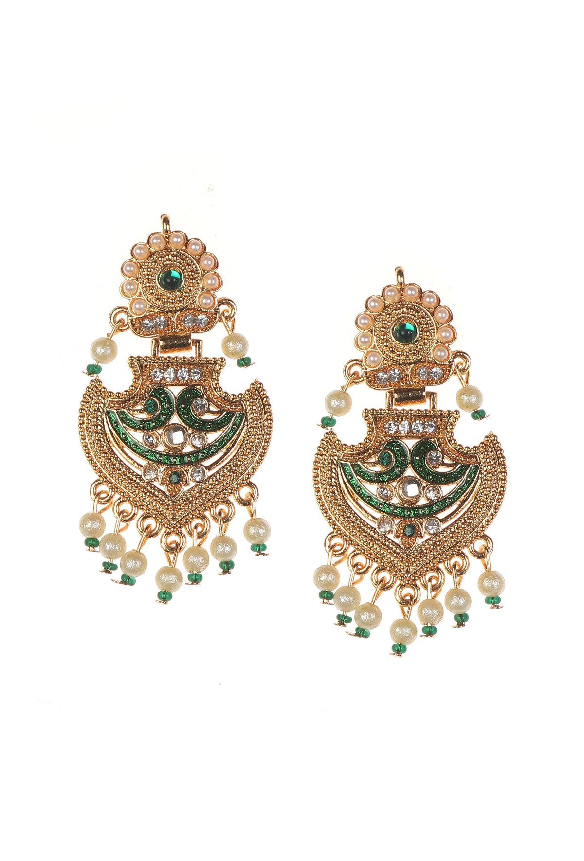 Rajsi Emerald Pearl Pendant Necklace Set