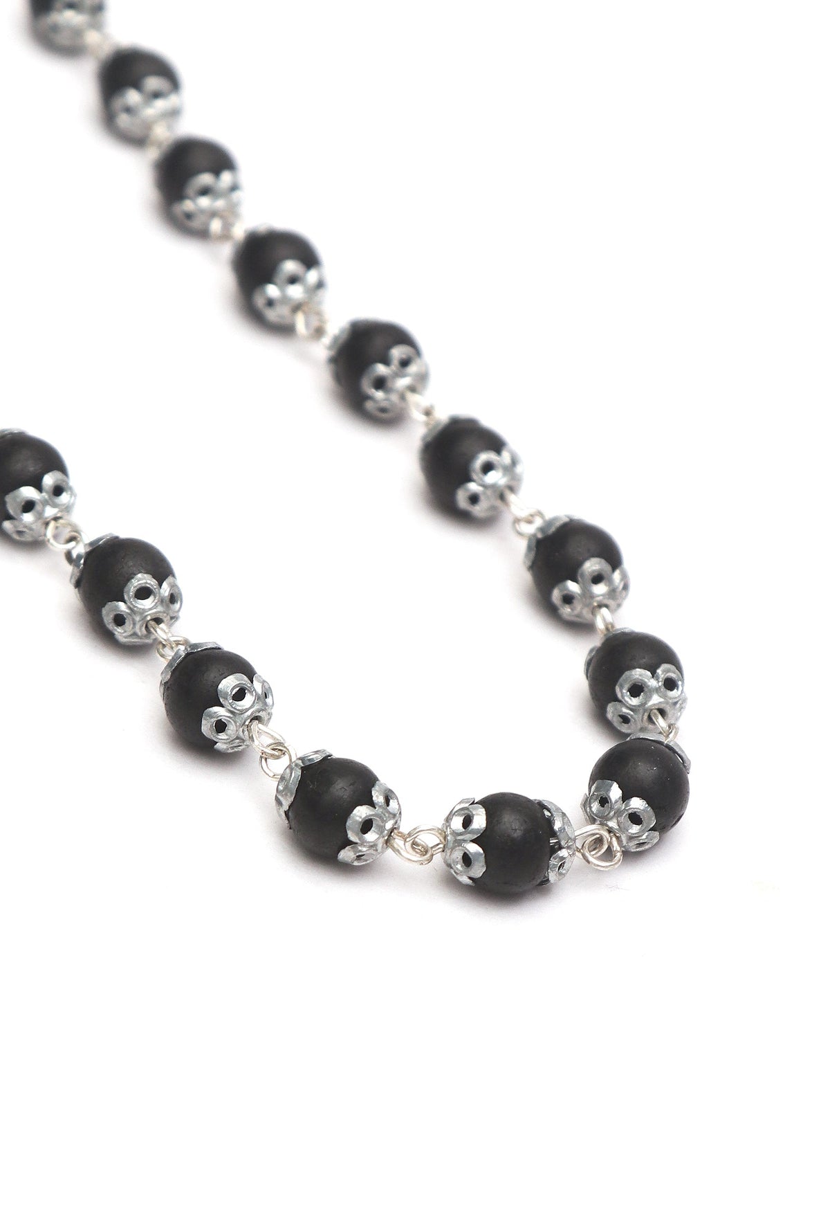 Handcrafted Black Karungali Bead Short Size Mala 8MM