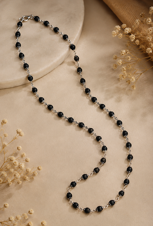 Handcrafted Black Karungali Bead Short Size Mala 8MM