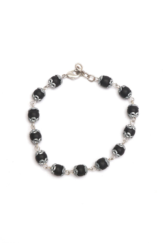 Handcrafted Black Karungali Bead Bracelet 6MM