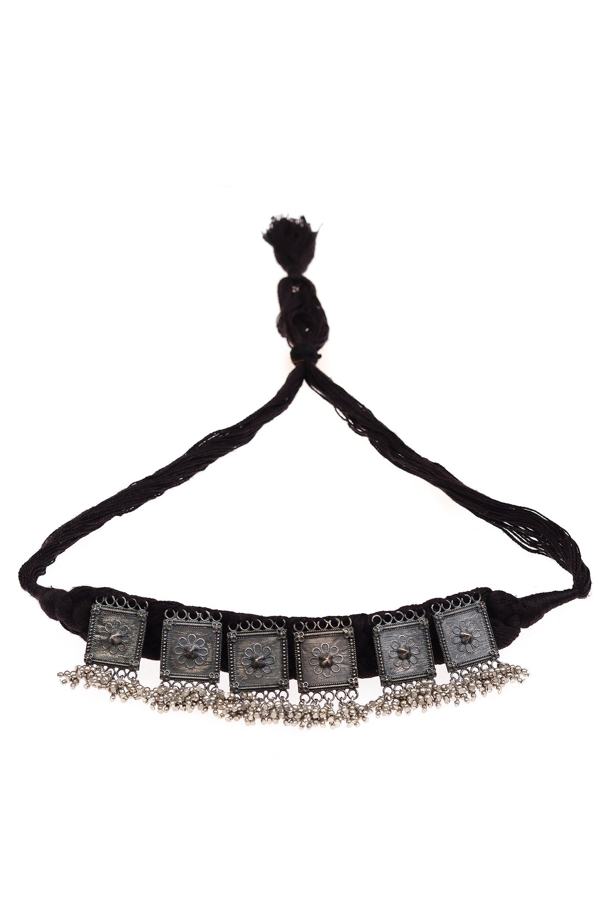 Phool Patti German Silver Choker Necklace