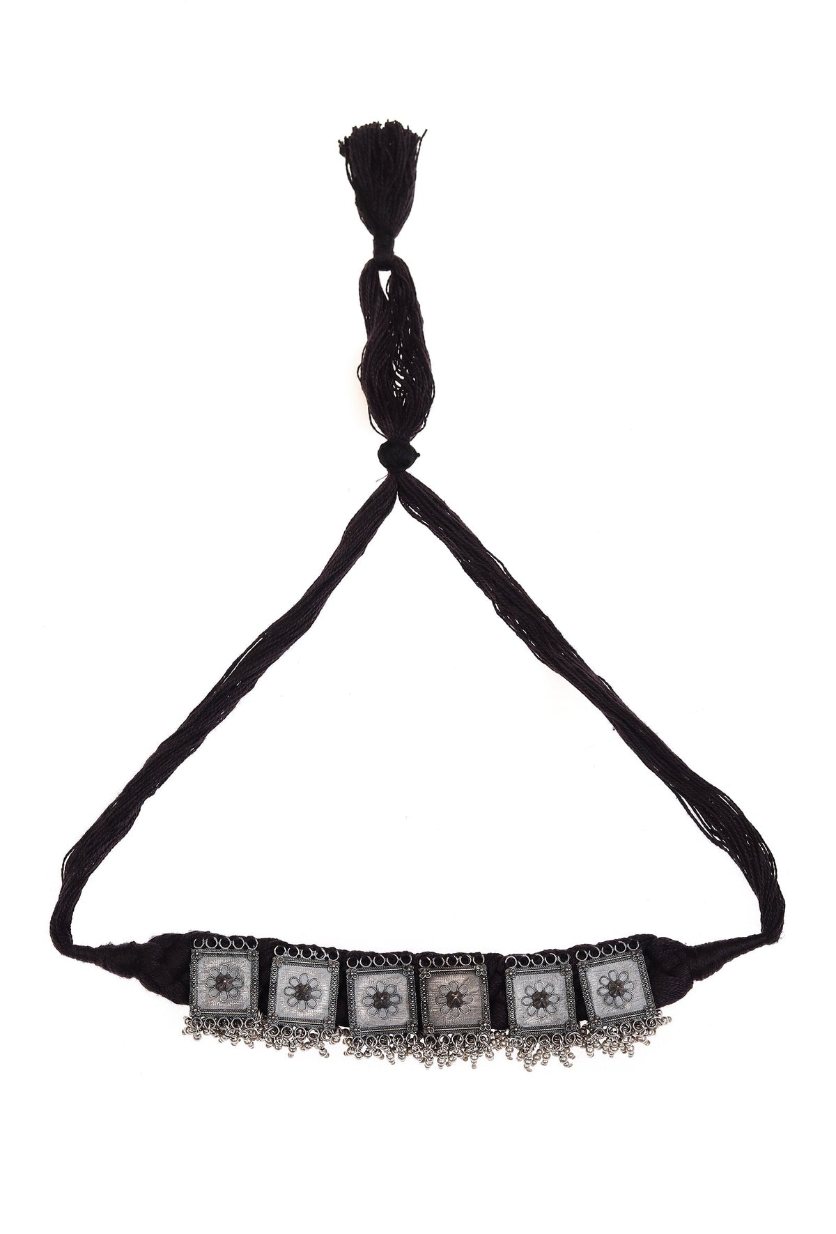 Phool Patti German Silver Choker Necklace