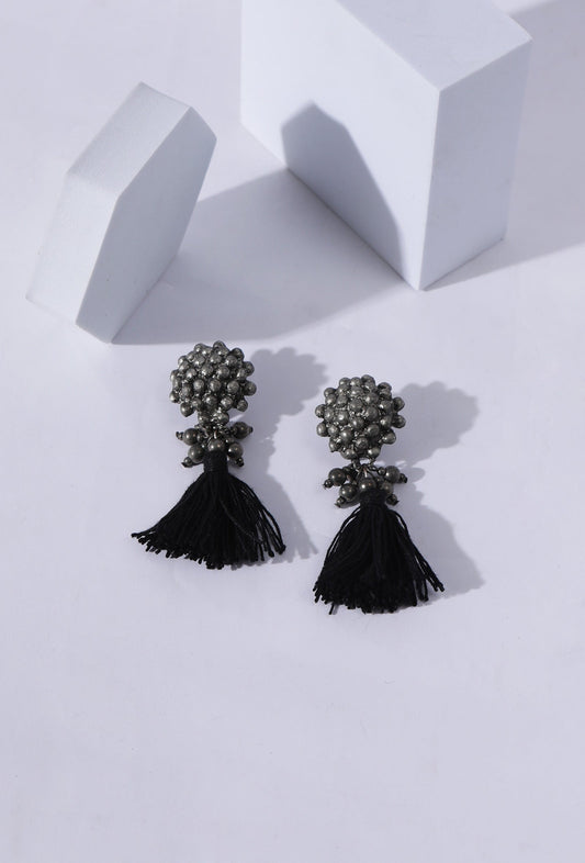 Jiya German Silver Banjaran Earrings