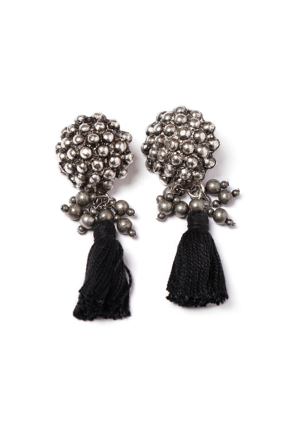 Jiya German Silver Banjaran Earrings