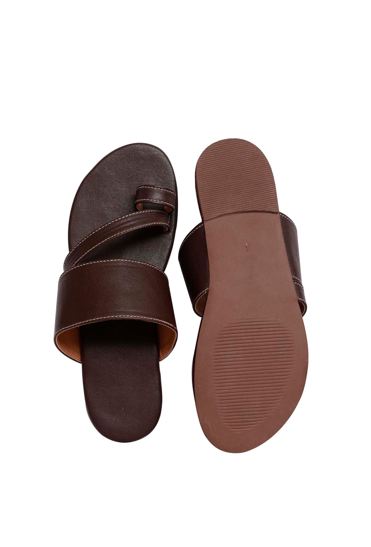 Ombre Brown Cruelty Free Leather Sliders サイズ EU38