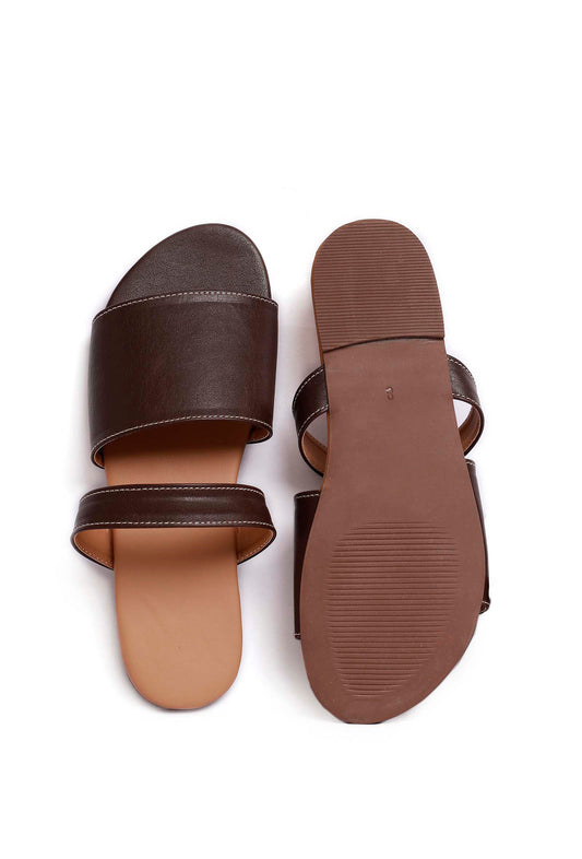 Brunette Brown Cruelty Free Leather Sliders サイズ EU38