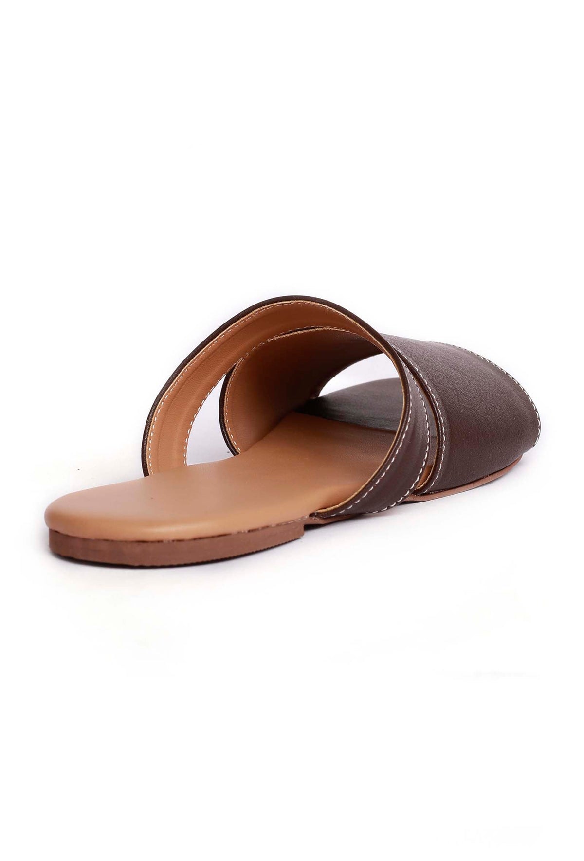 Brunette Brown Cruelty Free Leather Sliders サイズ EU38