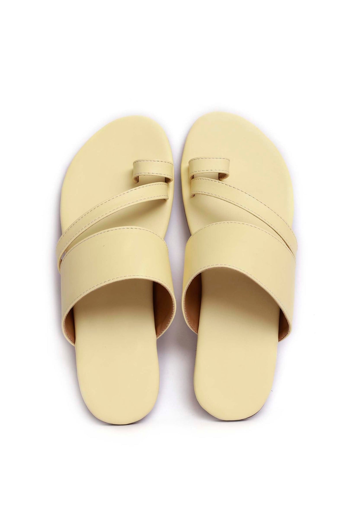 White Cream Cruelty Free Leather Sliders サイズ EU35